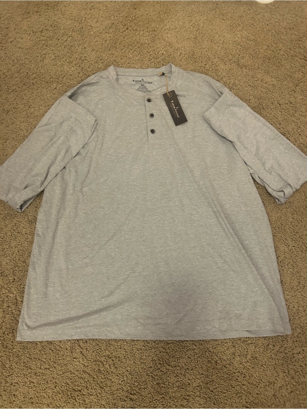 Light Gray Henley LongSleeve Men’s Shirt